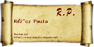 Rácz Paula névjegykártya