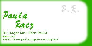 paula racz business card